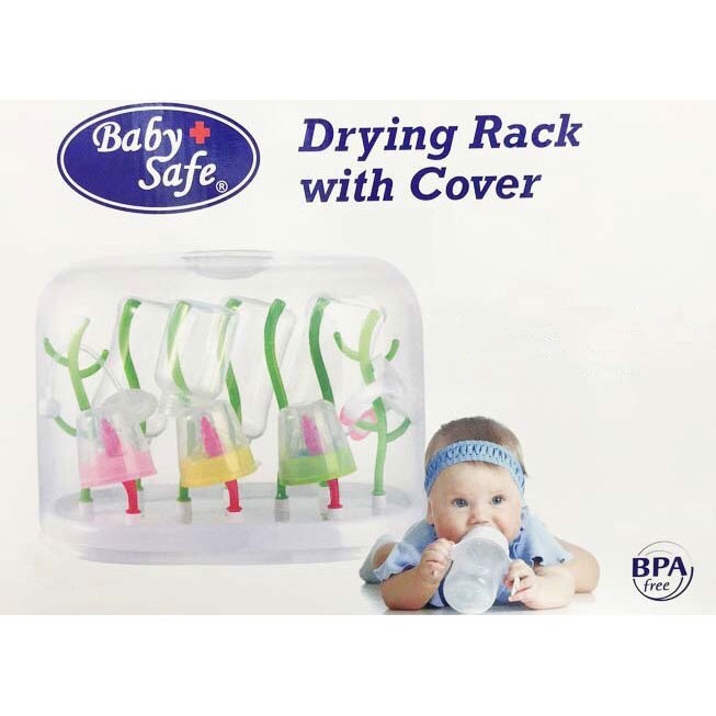 Baby Safe Drying Rack With Cover DR002 / Rak Pengering Botol Baby Safe