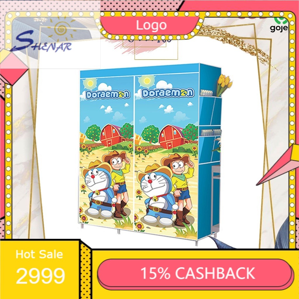 SHENAR,LEMARI PAKAIAN PLASTIK/BAJU/PAKAIAN ANAK/KARAKTER 3D/105 CISS-DORAEMON/HELLO KITTY/SPIDERMAN