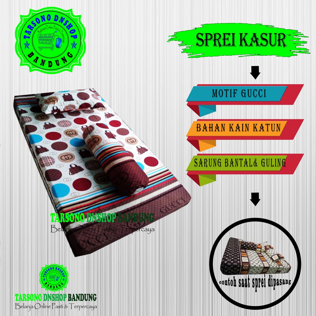 Sprei Kasur Busa Motif Gucci Ukuran 140x200 | Tarsono Dnshop Bandung