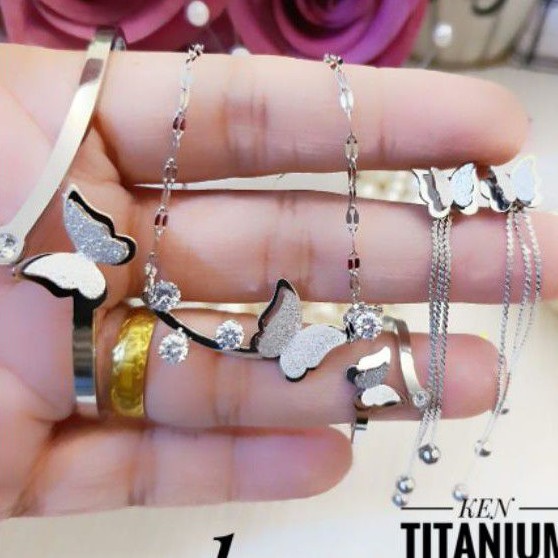 Titanium Set Perhiasan Kupu 2720n