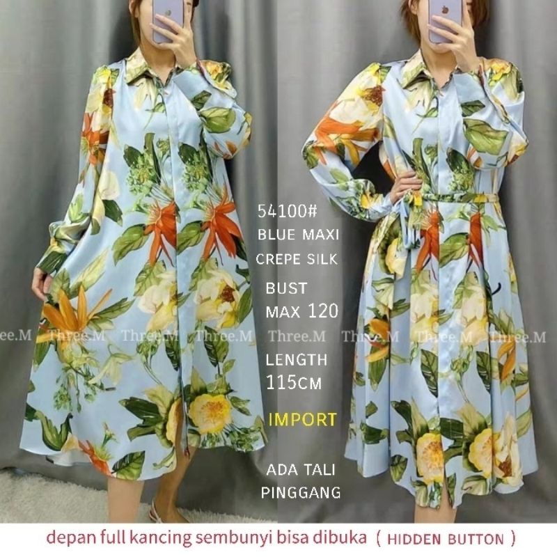 MDLV ~ 54100 BLUE MAXI / GAMIS IMPORT / LONG DRESS / FASHION MUSLIM / FASHION IMPORT WANITA