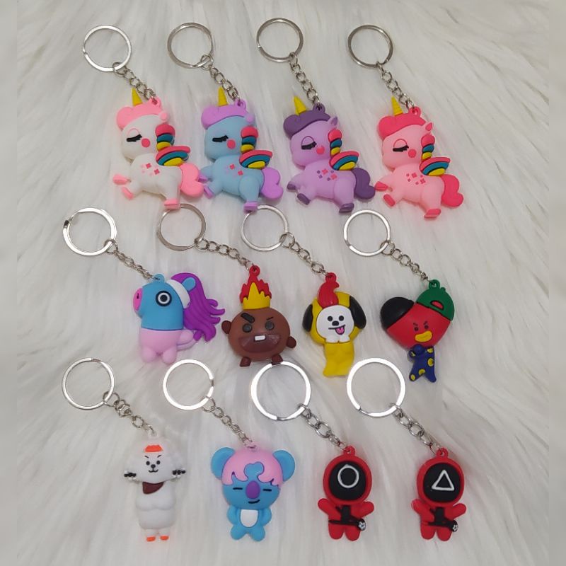 Gantungan Kunci Unicorn,Bt21,SquidGame Karet