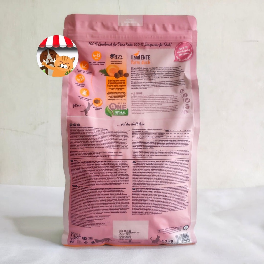 Happy Cat Young Junior Farm Duck 1.3kg - Makanan Anak Kucing