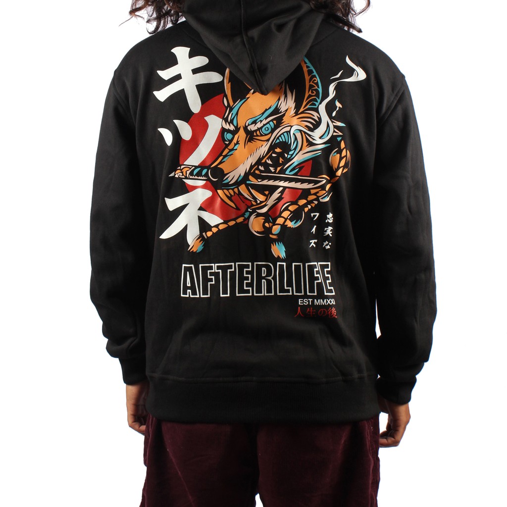 AFTERLIFE- Hoodie Night Wolf Black