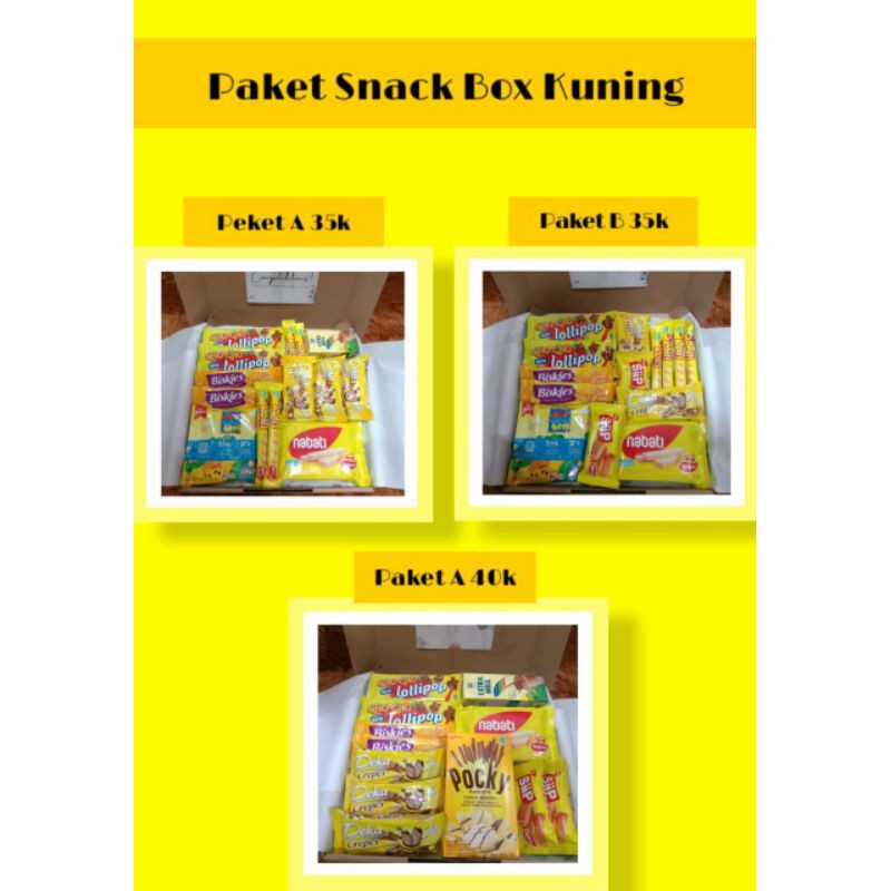 SNACK BOX / KADO ULANG TAHUN / KADO WISUDA / PAKET KUNING