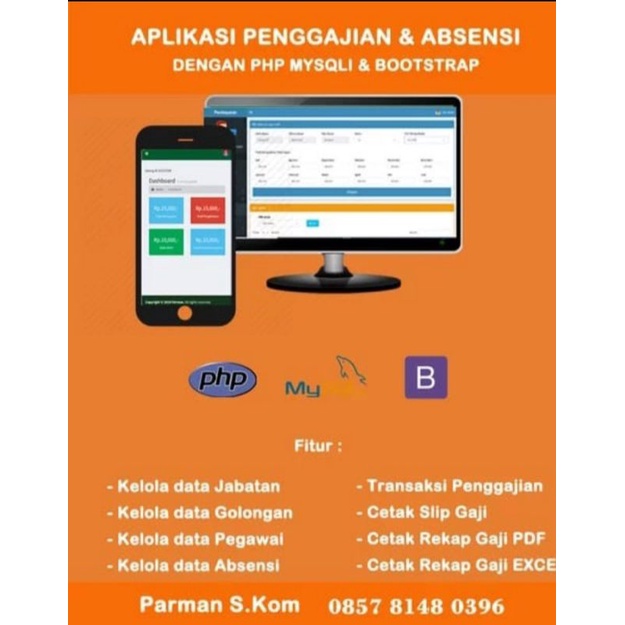 Aplikasi Penggajian dan Absensi dengan php mysqli dan bootstrap