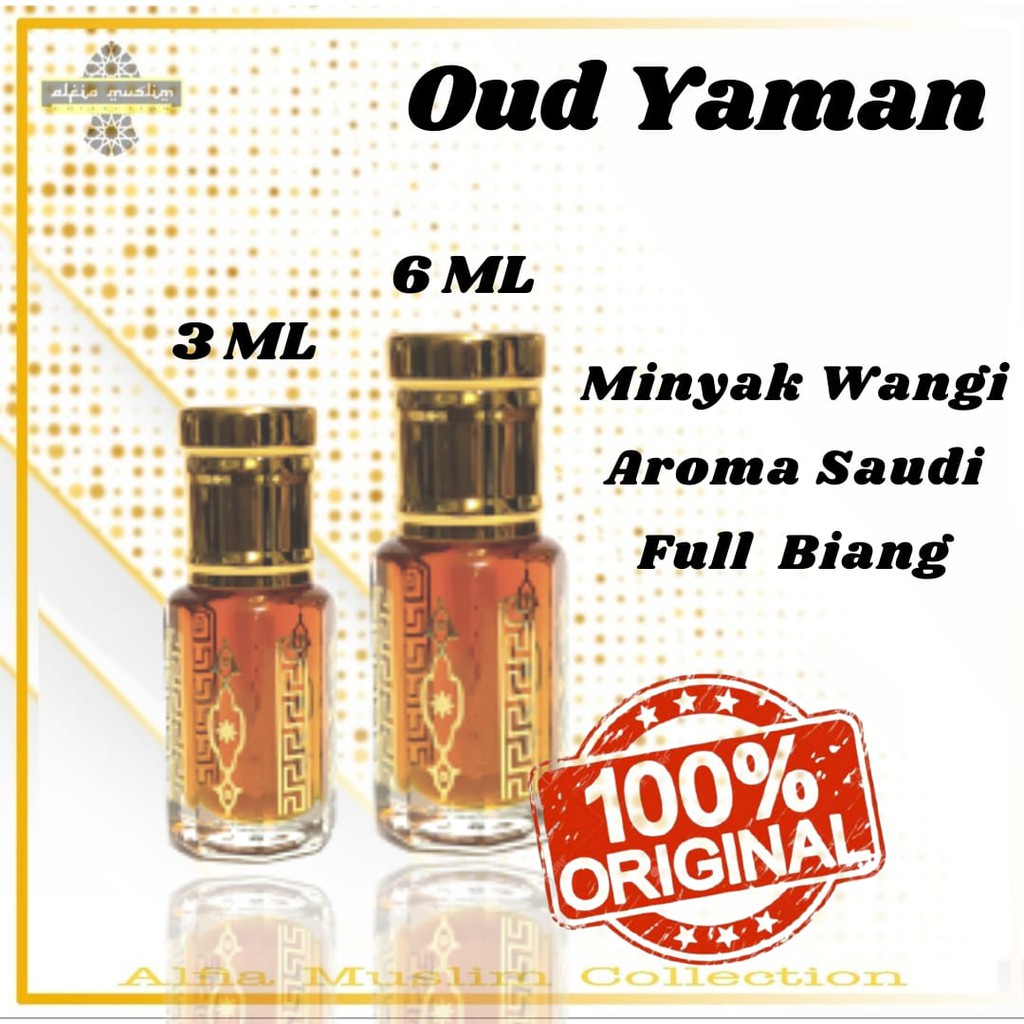 Minyak Wangi Oud Yaman 3 ML 6 ML Full Biang Parfum Aroma Arabic