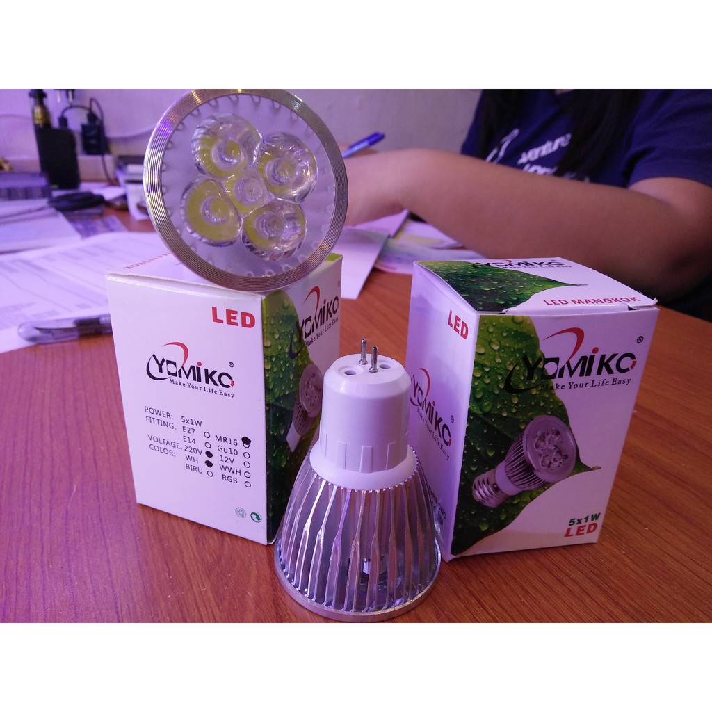 Jual Lampu Led Cup Sorot Mr16 Tusuk 5 Watt 5w 5watt 5 W Spotlight Putih