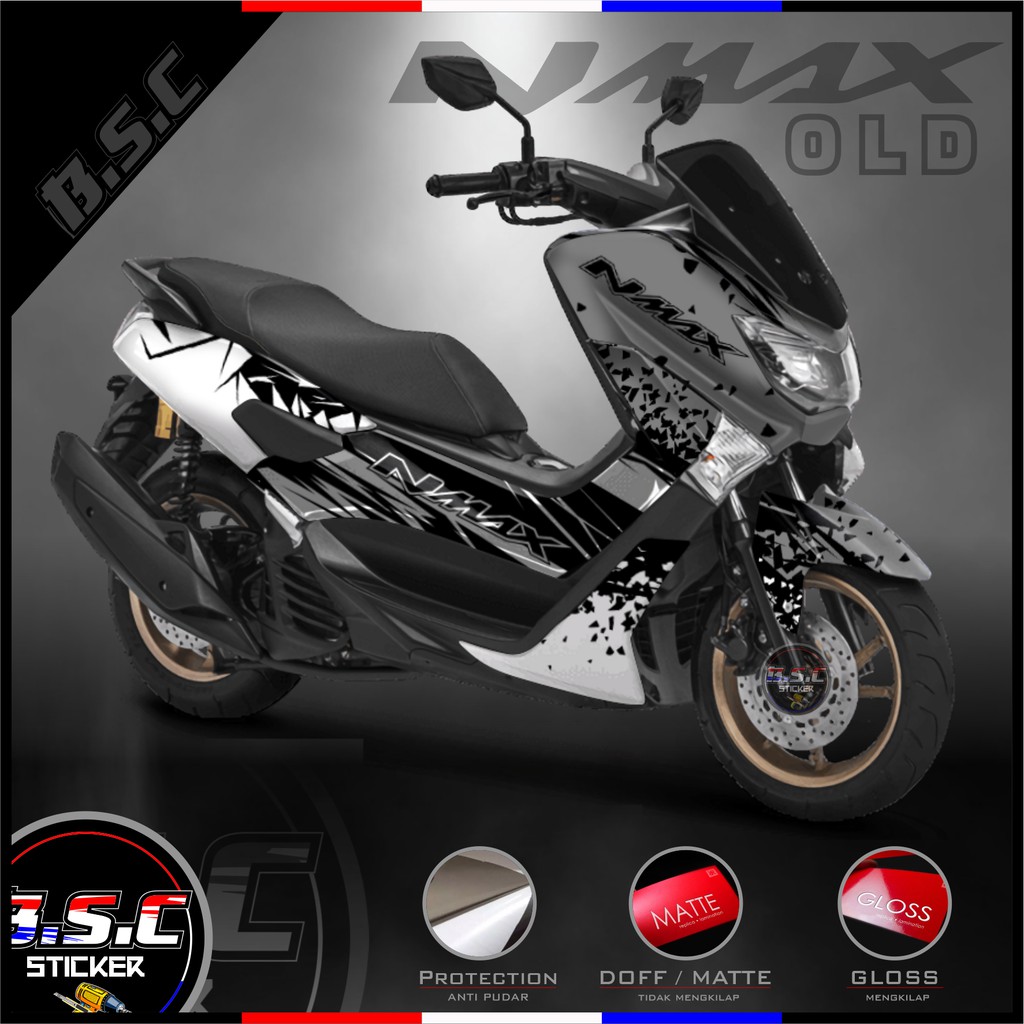 Sticker Decal FULL BODY NMAX Motif Splash Crash Grey