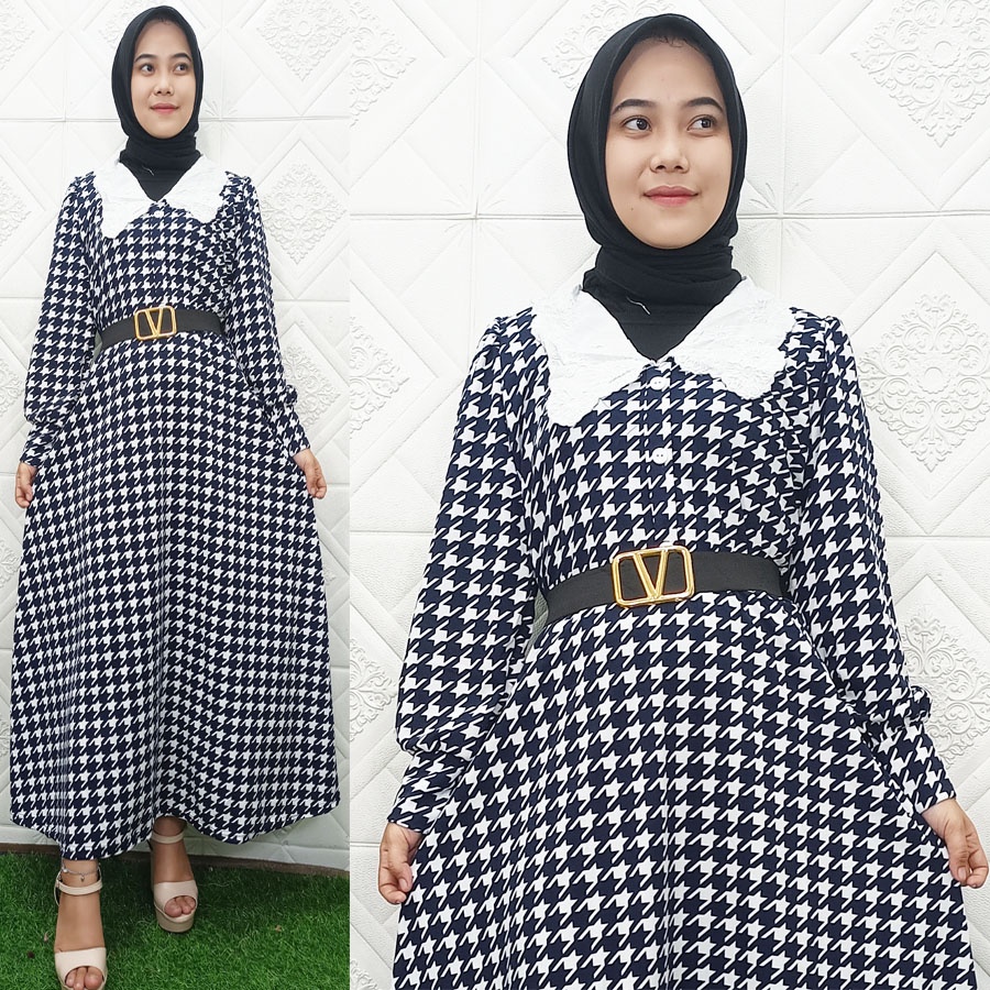 NARIA HOUNDSTOOTH EXTU GAMIS HERLIN GL FASHION