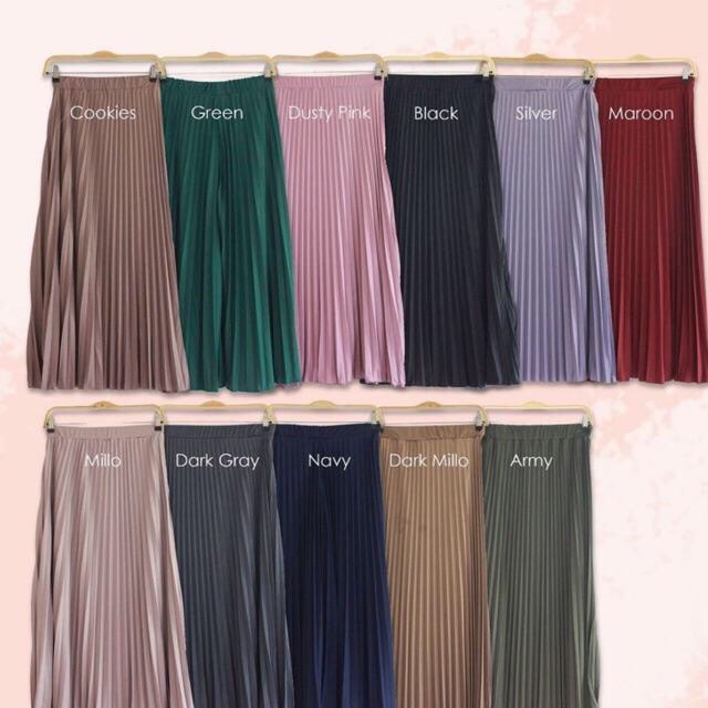 ROK PLISKET ROK PAYUNG PLEATED PREMIUM ROK PANJANG TANIA SKIRT MODELLANO SKIRT MURAH