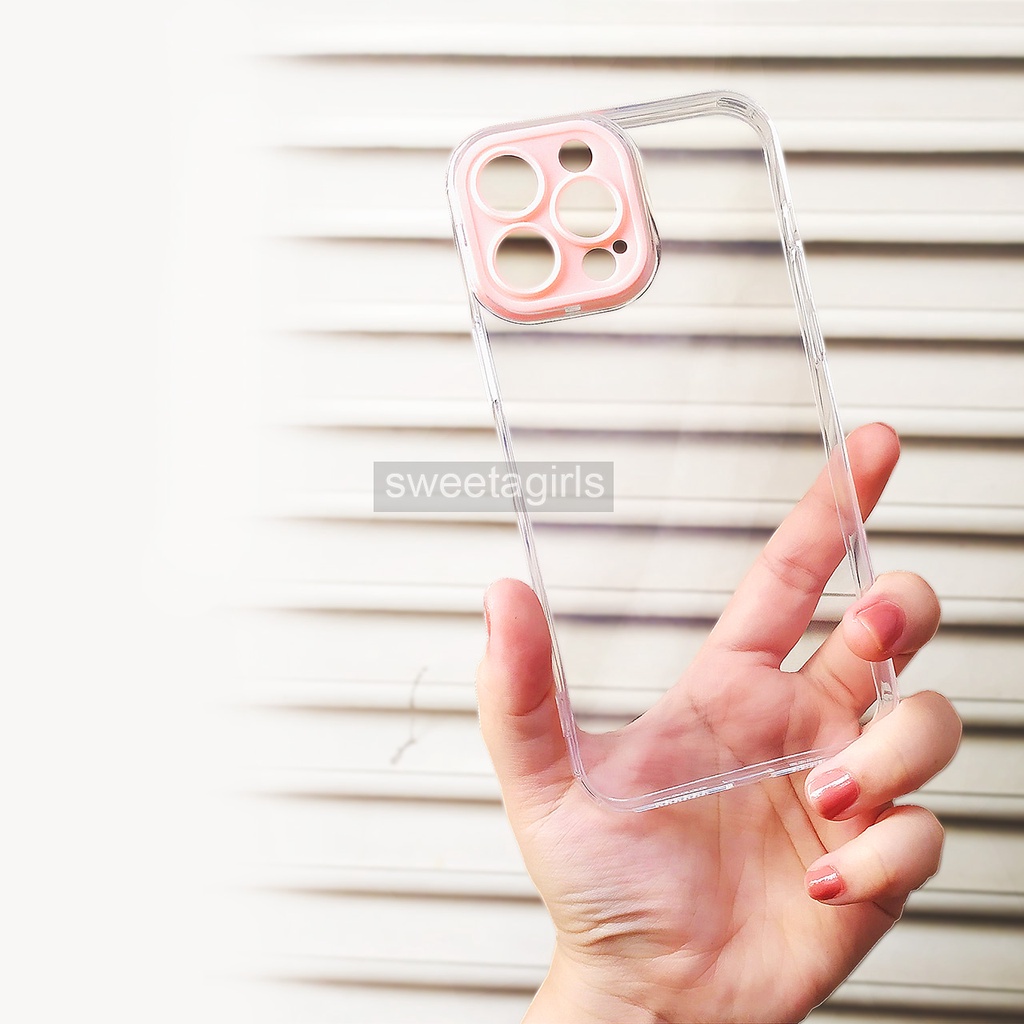 Sofcase Clear dengan Protect Camera Candy - sweetacase.id - untuk iPhone 11 - iPhone 11 Promax - iPhone 12 -  iPhone 12 Pro - iPhone 12 Pro Max - iPhone 13 - iPhone 13 Pro - iPhone 13 Pro Max - Super Presisi- Pelindung Camera Warna Warni