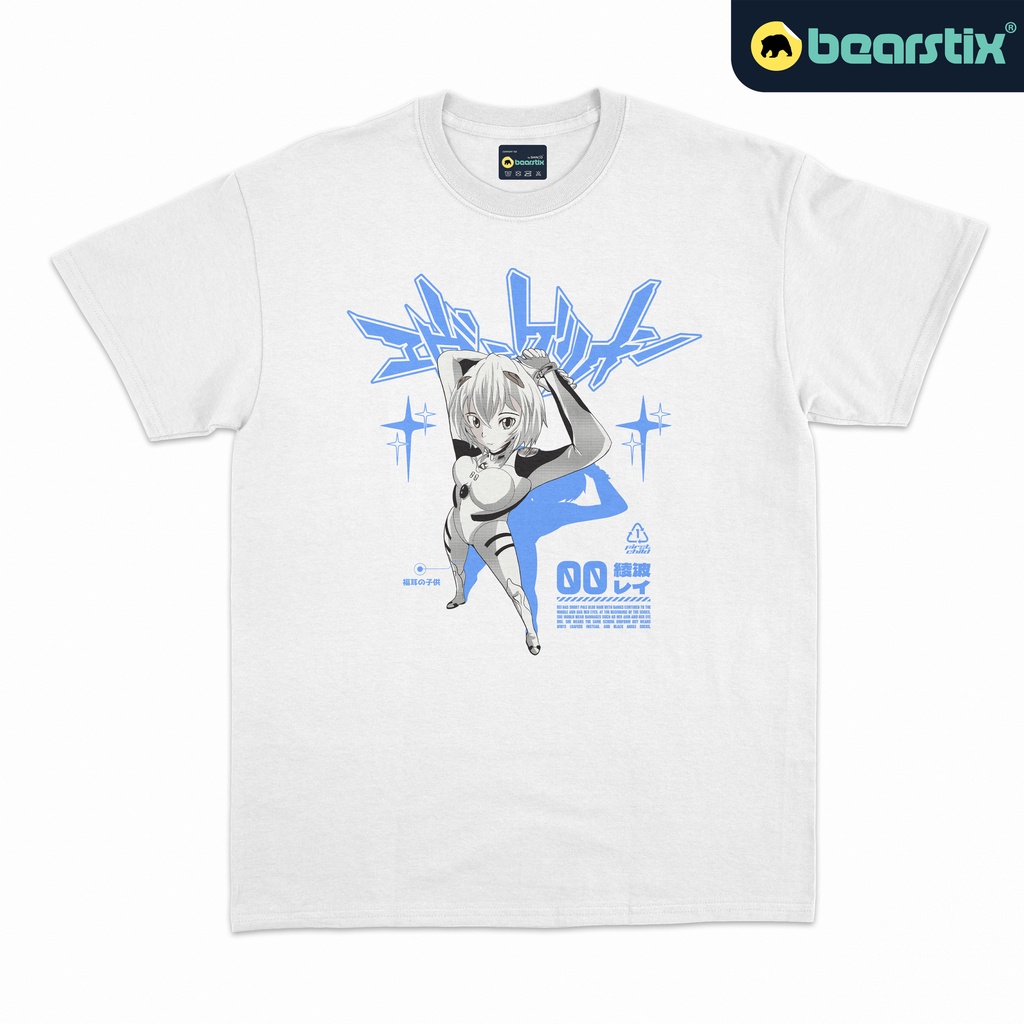 BEARSTIX - Tshirt Rei Ayanami - Kaos Neon Genesis Evangelion - Baju Anime - Tshirt Y2k - Kaos Anime 