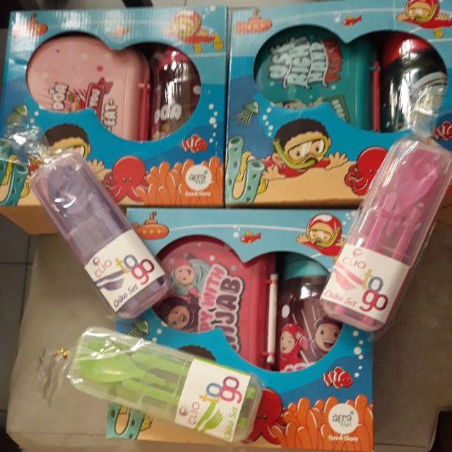 Promo Lunch Set Afrakids Tempat Bekal Dan Botol Minum Anak Sekolah Higyenis Foodgrade