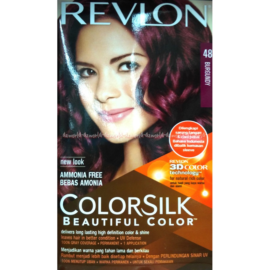 Revlon Colorsilk Hair no 48 burgundy Pewarna rambut Ungu Cat Rambut Purple Color Hair Colour