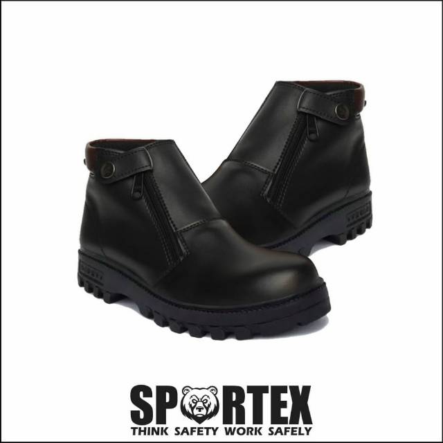 Sepatu Safety PRIA Ujung Besi TYPE SLETING Sol Hitam by sportex