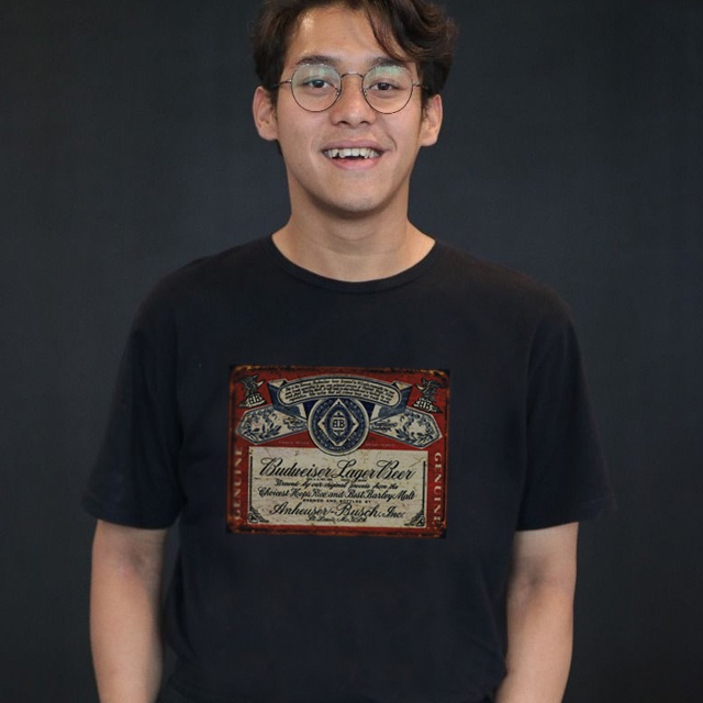 Kaos Budweiser Label Tshirt Casual Unisex T-SHIRT Bahan Katun