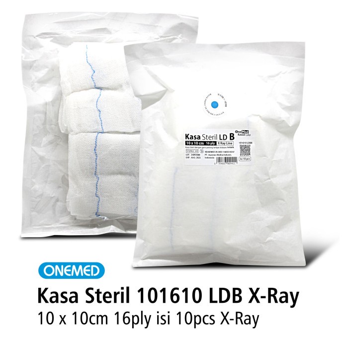 Kasa Steril 101610 LDBX OneMed 10 x 10cm 16 ply 10 pcs With XRay Line OJ2