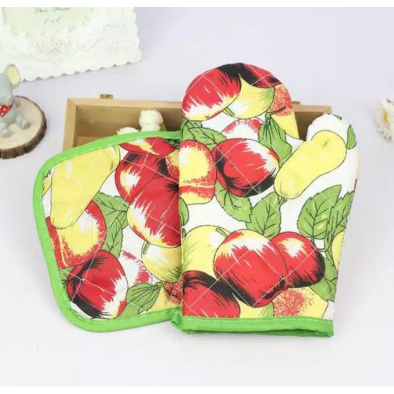 sarung tangan dapur oven microwave  set cempal