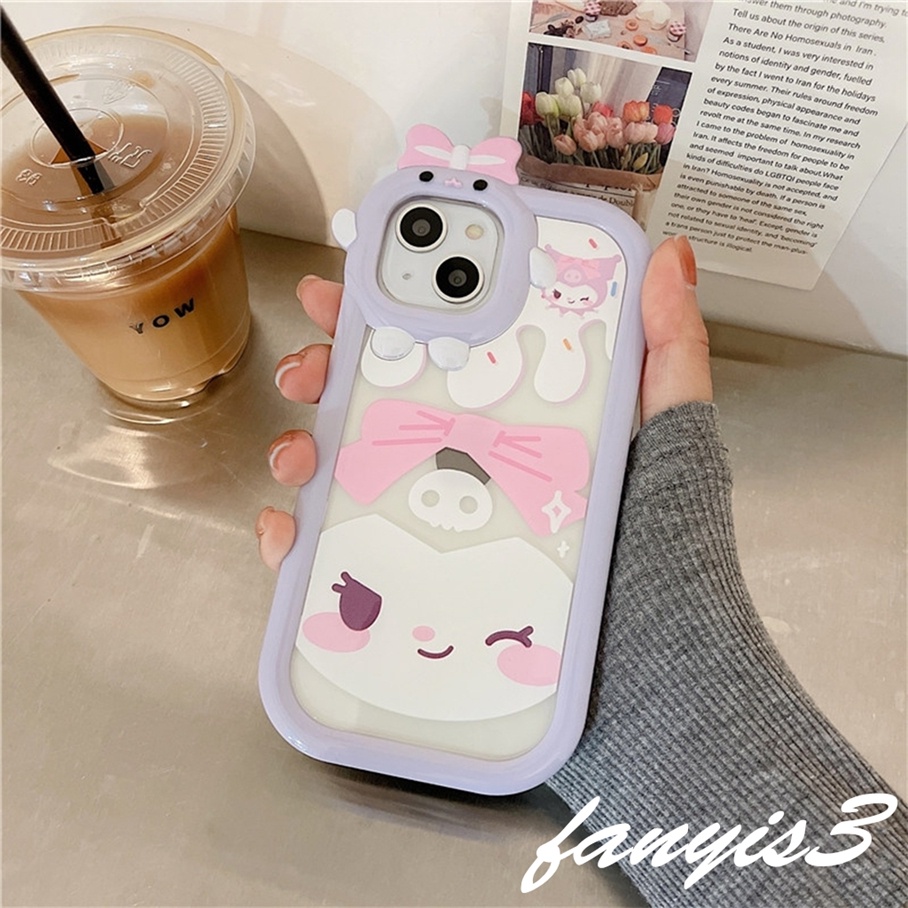 Compatible For iPhone 14 13 12 11 Pro Max X XR Xs Max 8 7 6 6s Plus SE 2020 Soft Case Pelindung Desain Kartun Kuromi Untuk