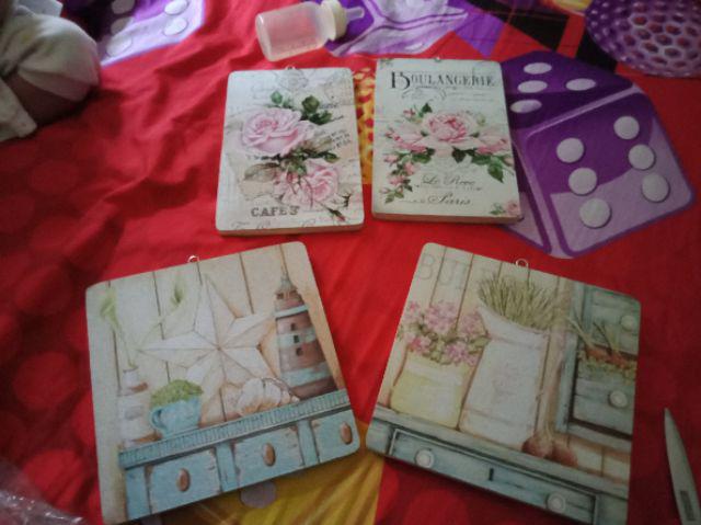 Paket Hemat Walldecor Poster Shabby Ukuran  22x15cm / Vintage Flowers 1 Set Isi 4
