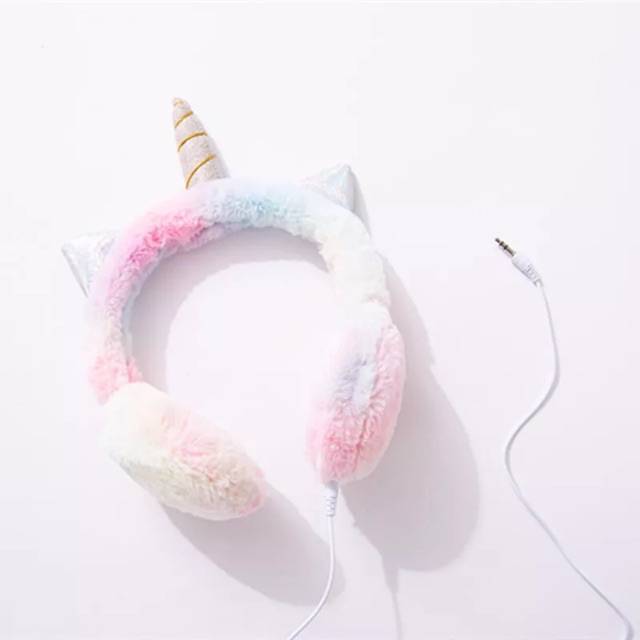 (TWS) Headphone bando for Zoom / Google meeting / - stereo headphone karakter cat and unicorn