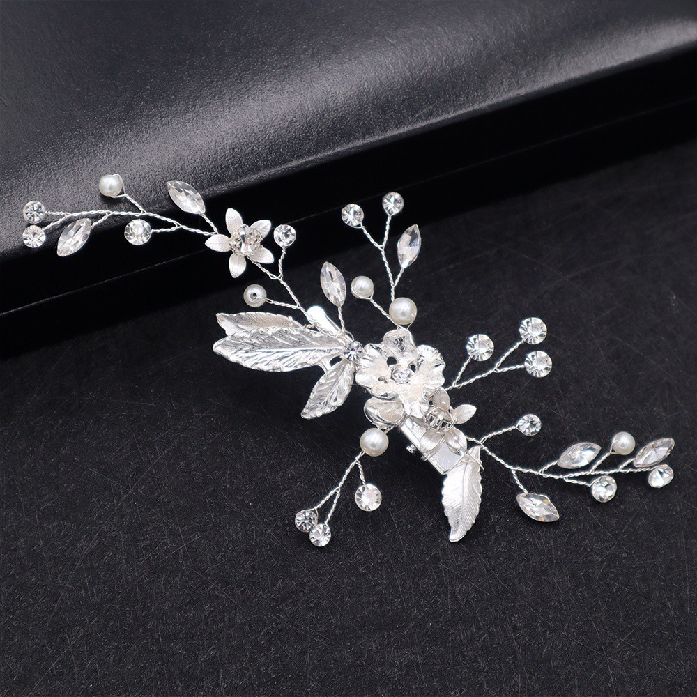 Hairpin Flower Design Crystal Rhinestone Alloy Material For Bridal