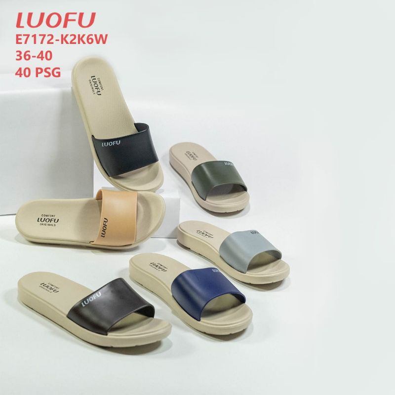 Sandal karet wanita Luofu  sandal jelly Slop terbaru E 7172