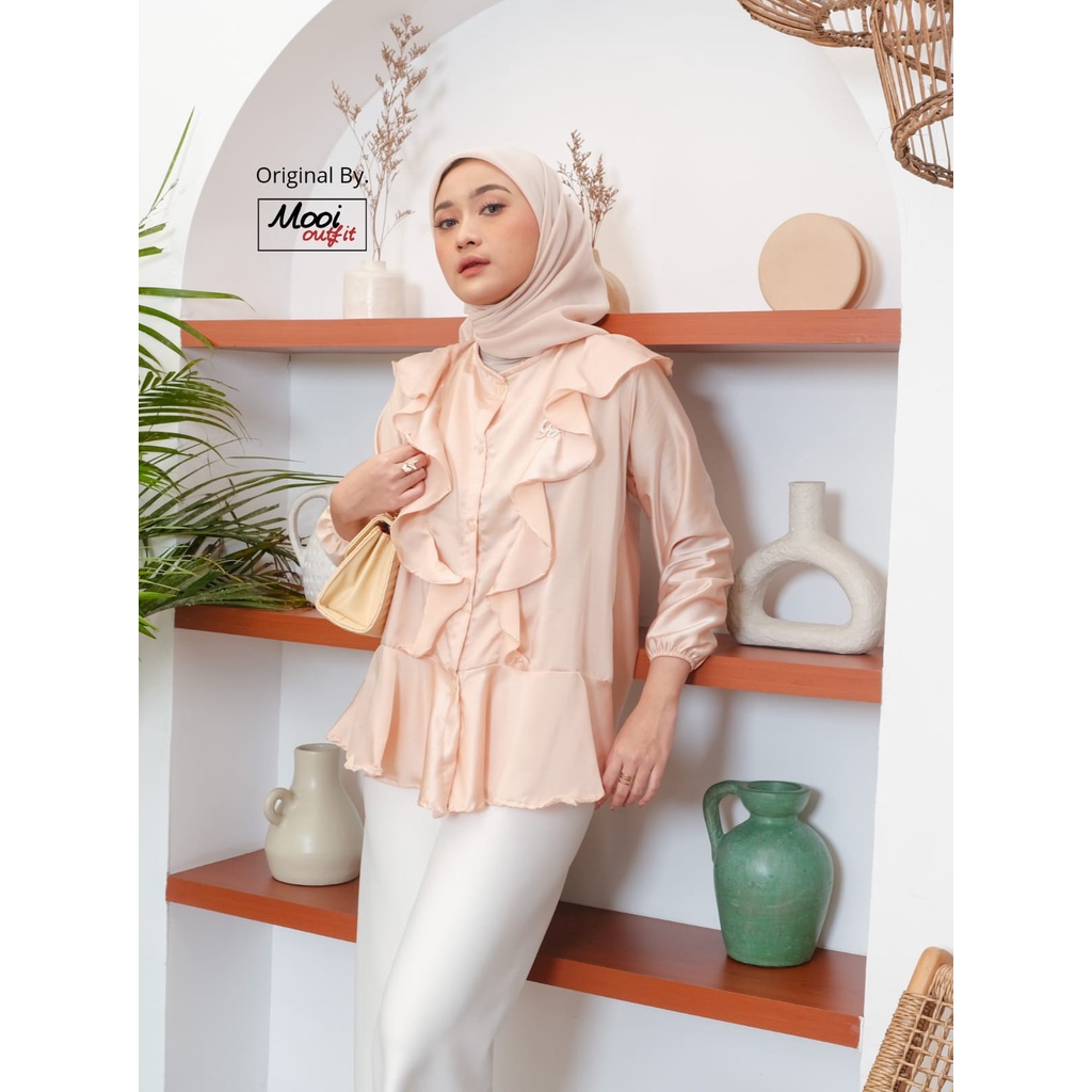 Blouse Wanita Jumbo Ld 100 105 120 - Atasan Wanita Kekinian Lengan Panjang