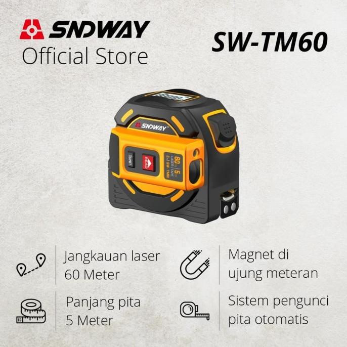SNDWAY Laser Distance 60M TM60 Meteran Laser Dan Pita Meteran