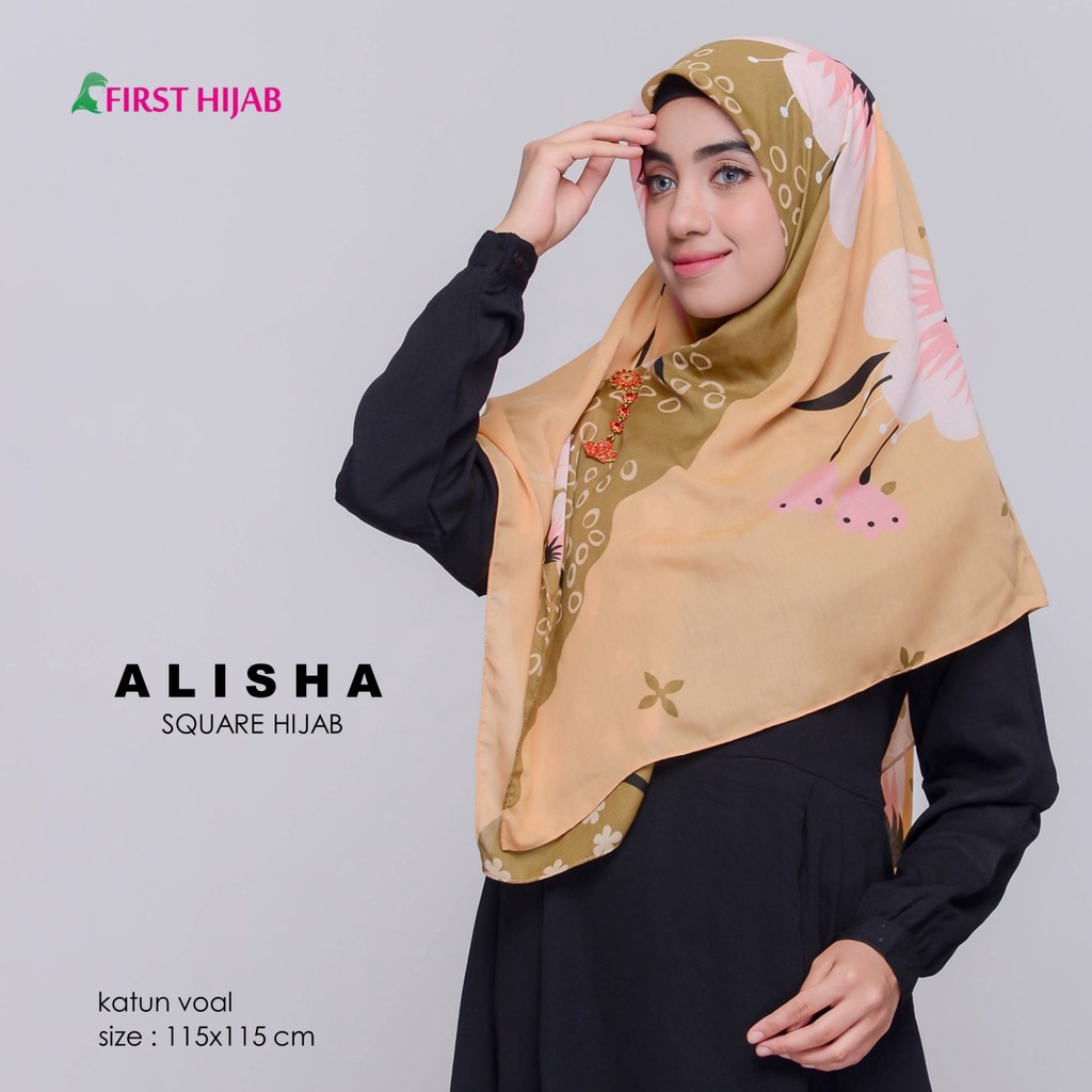 ALISHA SQUARE HIJAB KERUDUNG SEGI EMPAT KATUN VOAL