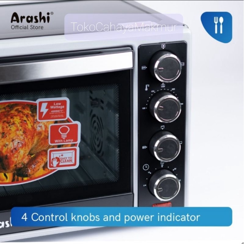 Arashi Oven Listrik P33A 33 Liter Low Watt 400w-800w - Oven Electric