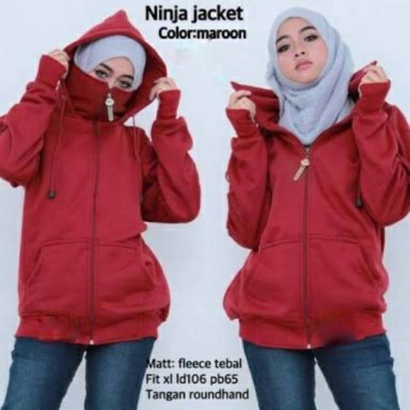 JAKET PRIA WANITA DEWASA NINJA UNISEX POLOS FLEECE