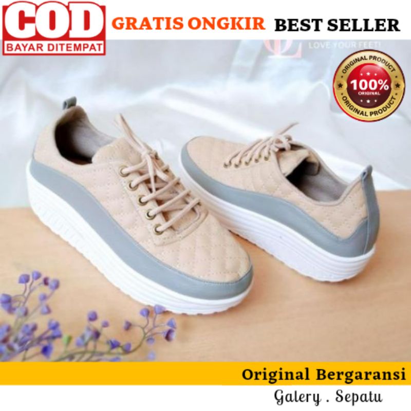 Spatu Sneakers Wanita Sepatu Wanita Tali One Love Original Sneaker WedgesWanita Wedges Tali Wanita S