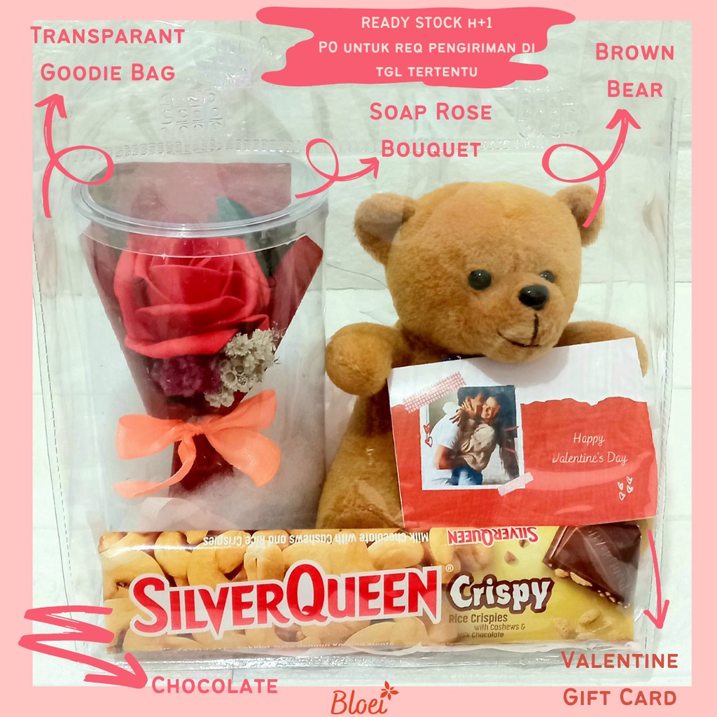 

Hampers Kado Valentine Hadiah Bloom Bouquet Rose Box Bear Chocolate