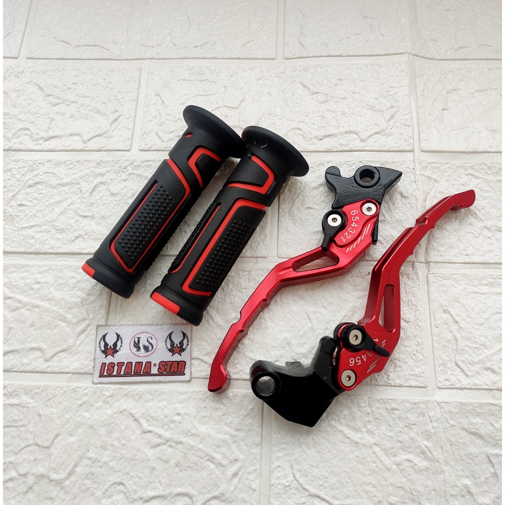 HENDEL / HANDLE motor all VIXION , RX KING model stelan MERAH harga 1 paket