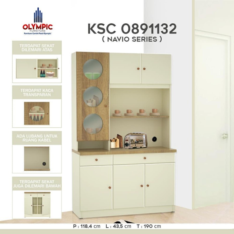 KITCHEN SET RAK PIRING / LEMARI SAYUR OLYMPIC NAVIO 3 PINTU OLYMPIC NAVIO KHUSUS BOGOR KURIR TOKO
