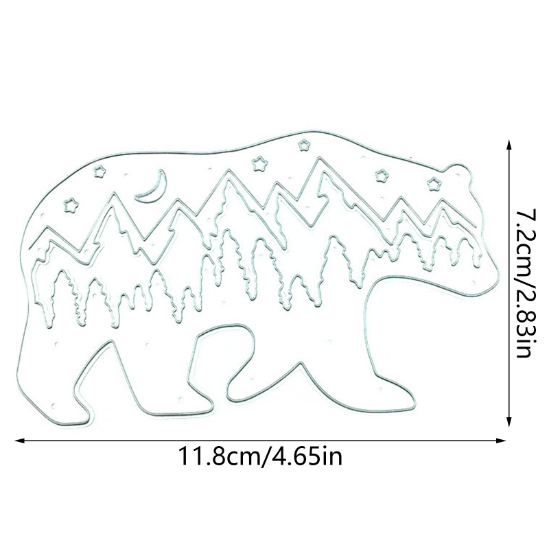 Cetakan Stensil Cutting Dies Motif Beruang Hutan Bahan Metal Untuk Scrapbook / Craft Handmade DIY