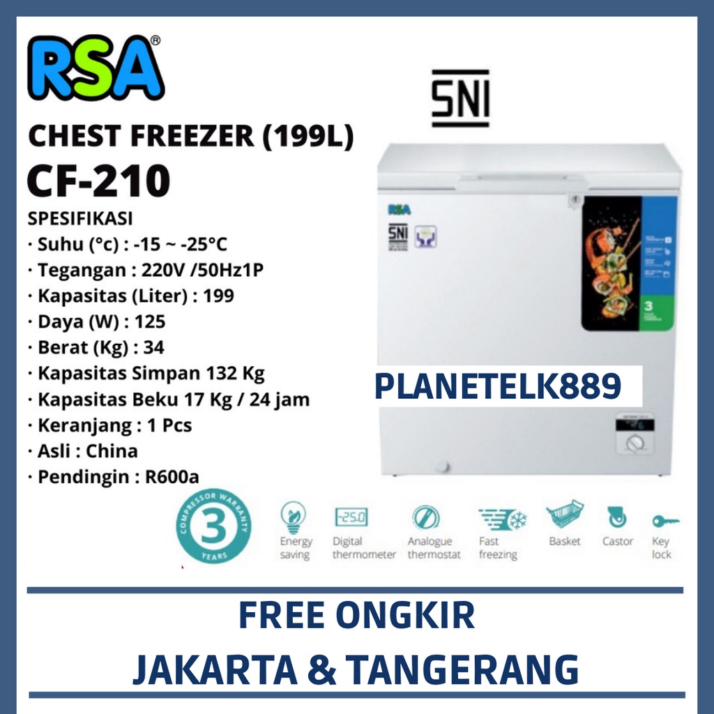 RSA CF-210 (199LITER) CHEST FREEZER RSA
