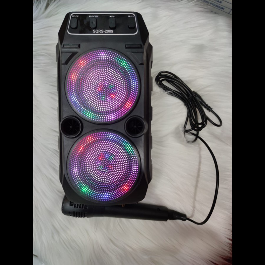 SQ-2009 Speaker Bluetooth Karaoke Free Mic + Lampu Disco