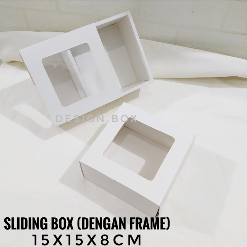 

10PC | 15x15x8CM SLIDING BOX DENGAN FRAME | BOX PACKAGING| BOX TOPLES 500GRM | BOX HAMPERS | BOX CANTIK