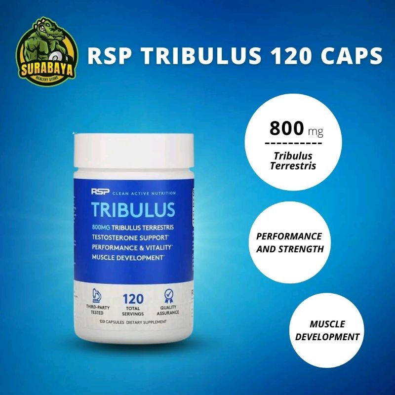 RSP TRIBULUS 120 KAPSUL NATURALLY TESTOSTERON BOOSTER GYM SUPLEMEN FITNESS TESTO BOOST TRI BULUS CAP