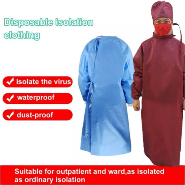 disposable gown 60-100 GSM / baju disposable / APD READY