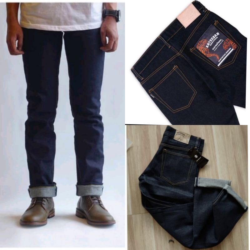 ✅ BEST SELLER DENIM SELVEDGE Panjang Terlaris Arteesan Wrengler Lois Premium Strip Balik levis selve