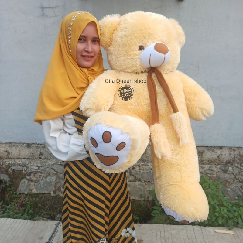 boneka TEDDY BEAR JUMBO TELAPAK ISTIMEWA 90CM