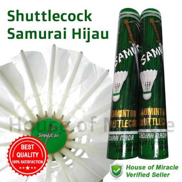 SHUTTLECOCK KOK KOCK COCK SAMURAI HIJAU / Kok Badminton Samurai Hijau Kock Bulutangkis ORIGINAL