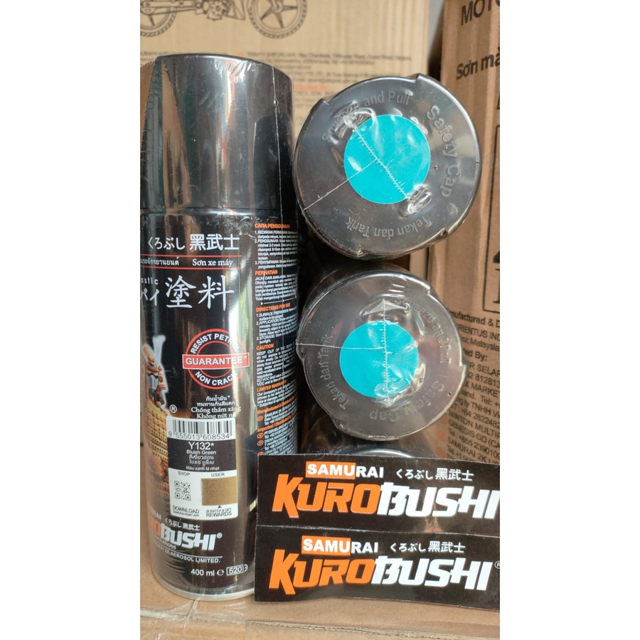 cat semprot samurai kurobushi pilok pilox samurai bluish green y132 y132* hijau metallic samurai kurobushi 400ml