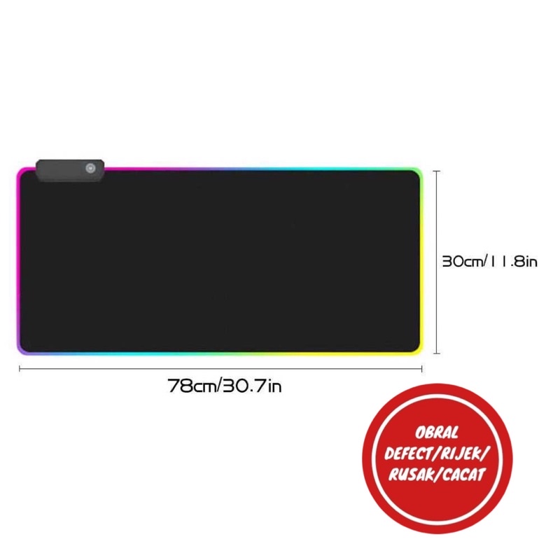 [OBRAL RIJEK] Gaming Mouse Pad Glowing RGB LED High Precision