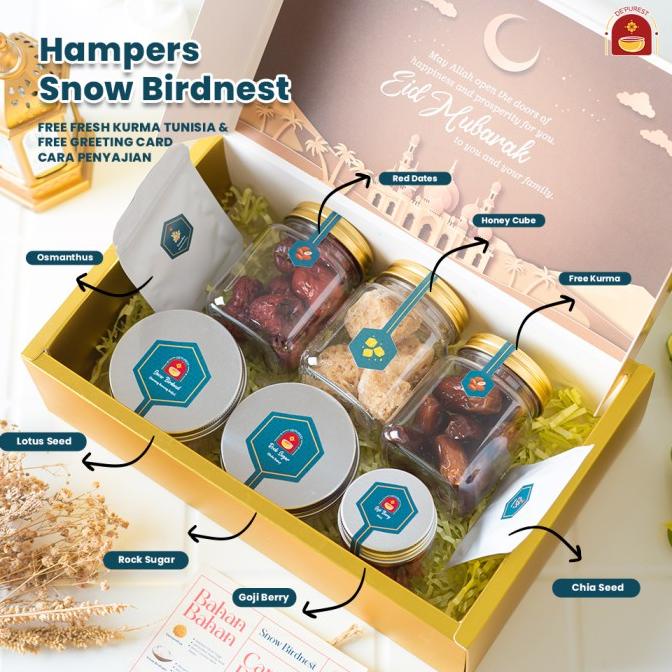 

BISA BAYAR DITEMPAT Hampers Idul Fitri Lebaran Paket Lengkap Snow Birdnest 7in1 Free Kurma PROMO