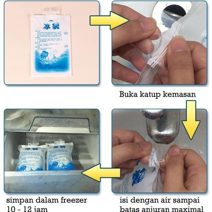 Ice Gel Pack 400 ml Blue Ice Jelly Kantong Air Es Pendingin Lembaran